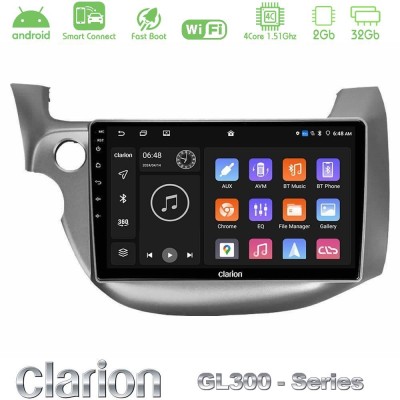 Clarion GL300 Series 4Core Android ClarionOS 2+32GB Honda Jazz 2009-2013 Navigation Multimedia Tablet 10