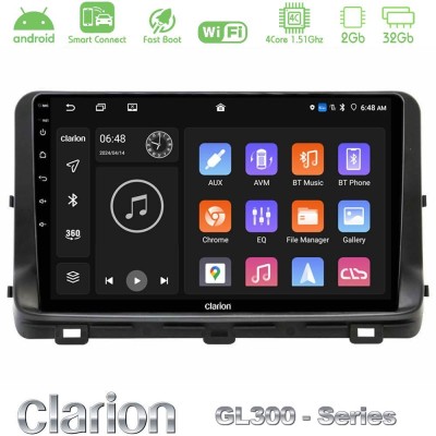 Clarion GL300 Series 4Core Android ClarionOS 2+32GB Kia Ceed 2018-2023 Navigation Multimedia Tablet 10