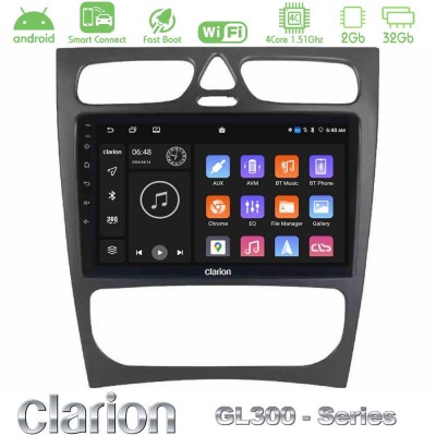 Clarion GL300 Series 4Core Android ClarionOS 2+32GB Mercedes C Class (W203) Navigation Multimedia Tablet 9