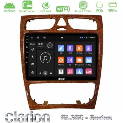 Clarion GL300 Series 4Core Android ClarionOS 2+32GB Mercedes C Class (W203) Navigation Multimedia Tablet 9