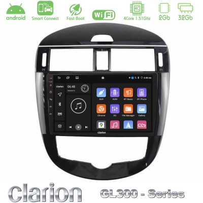 Clarion GL300 Series 4Core Android ClarionOS 2+32GB Nissan Pulsar 2015-2018 Navigation Multimedia Tablet 9
