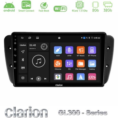 Clarion GL300 Series 4Core Android ClarionOS 2+32GB Seat Ibiza 2008-2012 Navigation Multimedia Tablet 9
