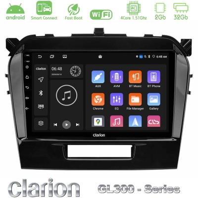 Clarion GL300 Series 4Core Android ClarionOS 2+32GB Suzuki Vitara 2015-2024 Navigation Multimedia Tablet 9