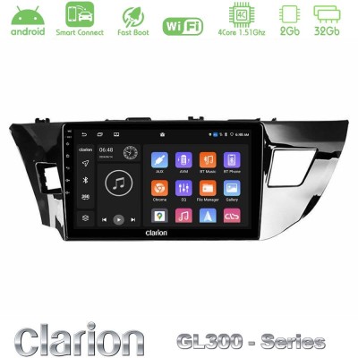 Clarion GL300 Series 4Core Android ClarionOS 2+32GB Toyota Corolla 2014-2016 Navigation Multimedia Tablet 10