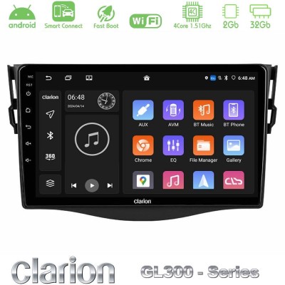 Clarion GL300 Series 4Core Android ClarionOS 2+32GB Toyota RAV4 Navigation Multimedia Tablet 9