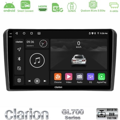 Clarion GL700 QUALCOMM Series 8Core Android ClarionOS 4+64GB Audi A3 8P Navigation Multimedia Tablet 9