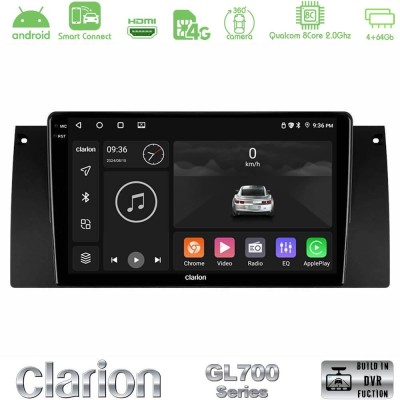 Clarion GL700 QUALCOMM Series 8Core Android ClarionOS 4+64GB BMW 5 Series (E39) / X5 (E53) Navigation Multimedia Tablet 9