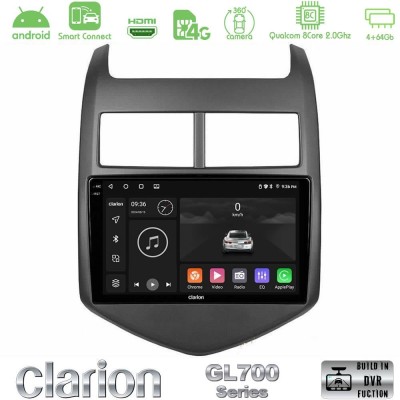 Clarion GL700 QUALCOMM Series 8Core Android ClarionOS 4+64GB Chevrolet Aveo 2011-2017 Navigation Multimedia Tablet 9