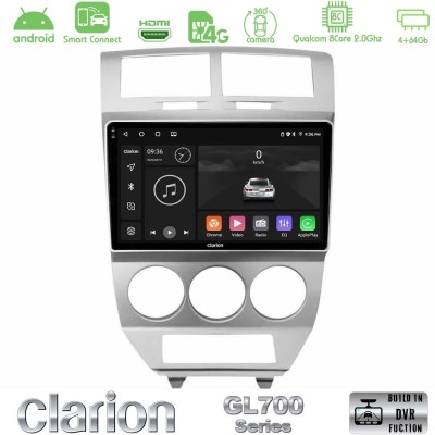 Clarion GL700 QUALCOMM Series 8Core Android ClarionOS 4+64GB Dodge Caliber 2006-2011 Navigation Multimedia Tablet 10