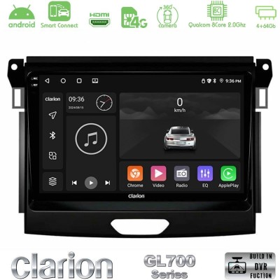 Clarion GL700 QUALCOMM Series 8Core Android ClarionOS 4+64GB Ford Ranger 2017-2022 Navigation Multimedia Tablet 9