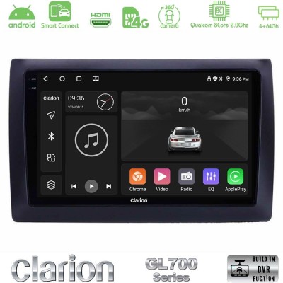 Clarion GL700 QUALCOMM Series 8Core Android ClarionOS 4+64GB Fiat Stilo Navigation Multimedia Tablet 9