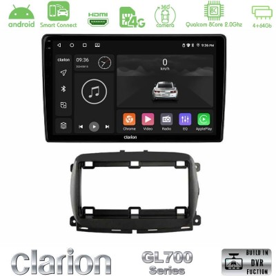 Clarion GL700 QUALCOMM Series 8Core Android ClarionOS 4+64GB  Fiat 500 2016> Navigation Multimedia Tablet 9
