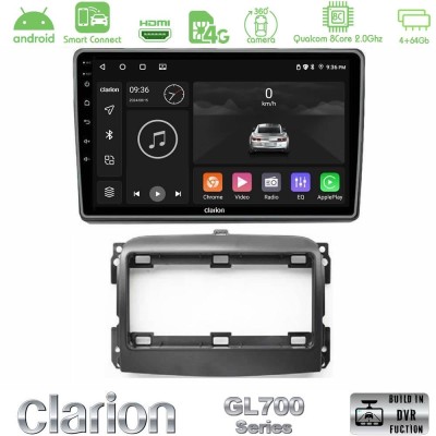 Clarion GL700 QUALCOMM Series 8Core Android ClarionOS 4+64GB Fiat 500L Navigation Multimedia Tablet 10