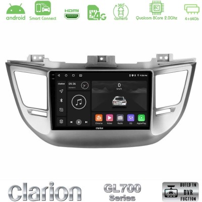 Clarion GL700 QUALCOMM Series 8Core Android ClarionOS 4+64GB Hyundai Tucson 2015-2018 Navigation Multimedia Tablet 9