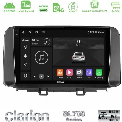 Clarion GL700 QUALCOMM Series 8Core Android ClarionOS 4+64GB Hyundai Kona 2018-2023 Navigation Multimedia Tablet 10