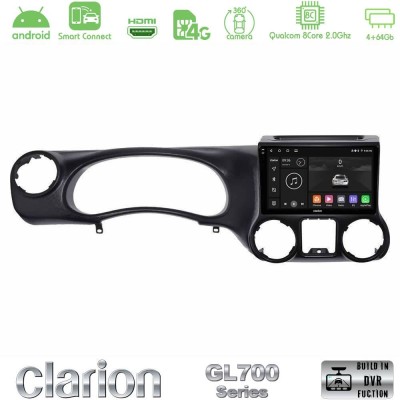 Clarion GL700 QUALCOMM Series 8Core Android ClarionOS 4+64GB Jeep Wrangler 2011-2014 Navigation Multimedia Tablet 10