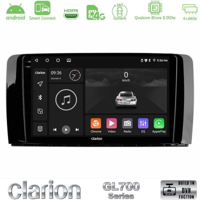 Clarion GL700 QUALCOMM Series 8Core Android ClarionOS 4+64GB Mercedes R Class Navigation Multimedia Tablet 9