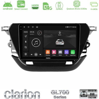 Clarion GL700 QUALCOMM Series 8Core Android ClarionOS 4+64GB Opel Corsa F 2019-2023 Navigation Multimedia Tablet 9