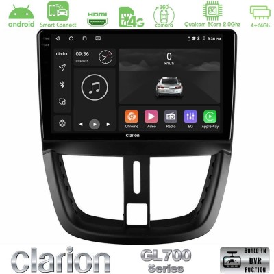 Clarion GL700 QUALCOMM Series 8Core Android ClarionOS 4+64GB Peugeot 207 Navigation Multimedia Tablet 9