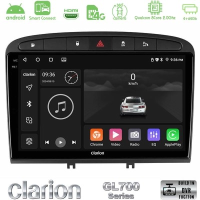Clarion GL700 QUALCOMM Series 8Core Android ClarionOS 4+64GB Peugeot 308/RCZ Navigation Multimedia Tablet 9