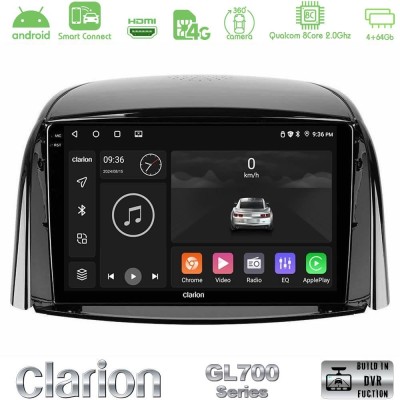 Clarion GL700 QUALCOMM Series 8Core Android ClarionOS 4+64GB Renault Koleos 2007-2015 Navigation Multimedia Tablet 9