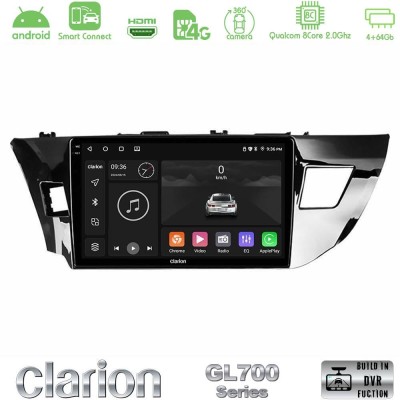 Clarion GL700 QUALCOMM Series 8Core Android ClarionOS 4+64GB Toyota Corolla 2014-2016 Navigation Multimedia Tablet 10