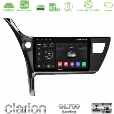 Clarion GL700 QUALCOMM Series 8Core Android ClarionOS 4+64GB Toyota Corolla 2017-2018 Navigation Multimedia Tablet 10