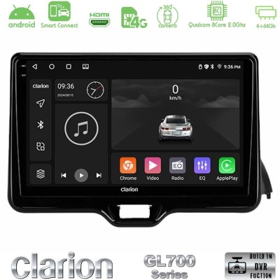 Clarion GL700 QUALCOMM Series 8Core Android ClarionOS 4+64GB Toyota Yaris 2020-> Navigation Multimedia Tablet 10